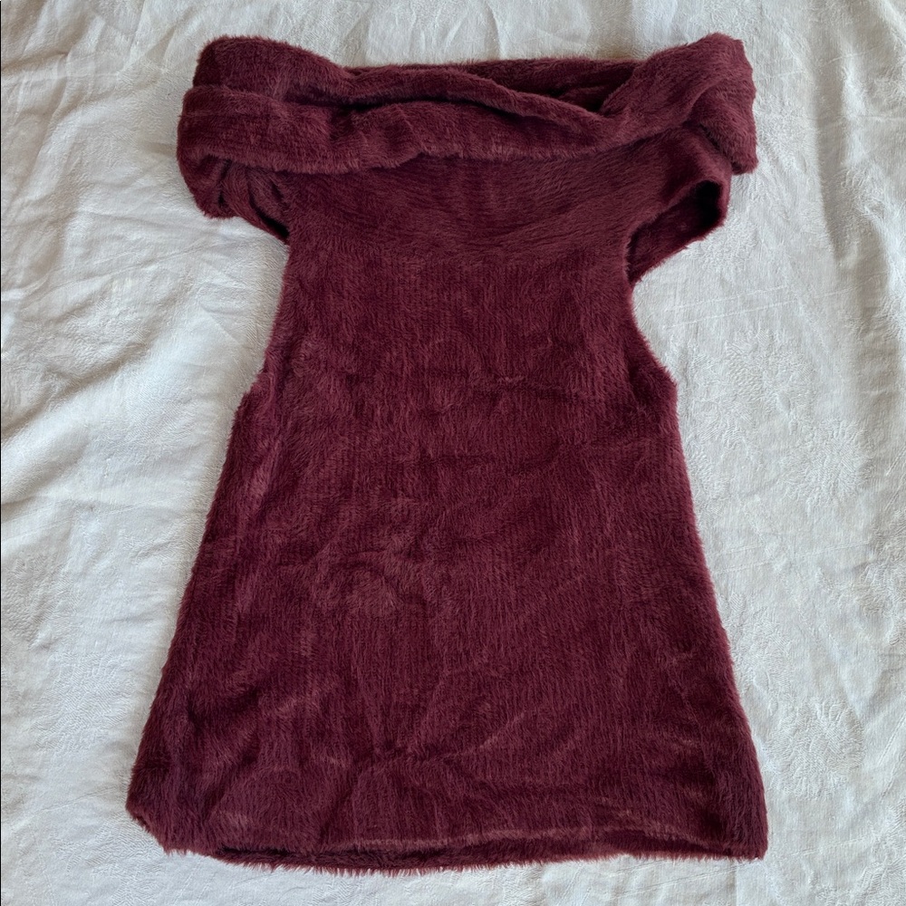 Free People Sleeveless Sweater Womens XL Burgundy Huge Cowl Neck Fluid Comfort
